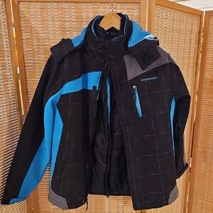 Weatherproof Men's Black and Blue Ski Jacket
